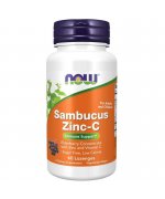 NOW FOODS Sambucus Zinc-C (Bez + Cynk + Witamina C) Tabletki do ssania - 60 tabletek