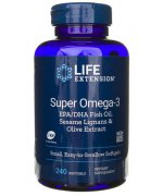 Life Extension Super Omega-3 EPA / DHA z Lignanami Sezamowymi i ekstraktem z Oliwek - 240 miękkich kapsułek