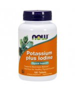 NOW FOODS Potassium plus Iodine Potas, jod, sód - 180 tabletek