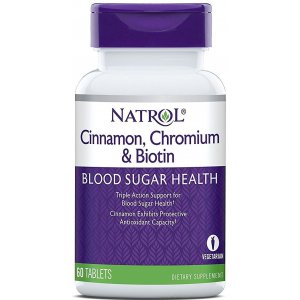Natrol Cinnamon, Chromium & Biotin - cynamon, chrom, biotyna